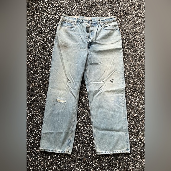 NWT Everlane 90’s rigid way-high paint splatter jeans - Picture 2 of 8